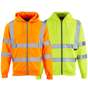 Supertouch Hi Vis Zipped Hooded Sweatshirt