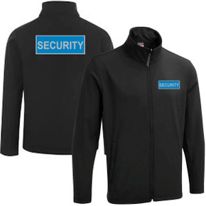 Security Reflective Print Soft Shell Jacket Black