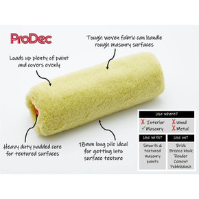 3 x ProDec Stick Masonry Roller 9"