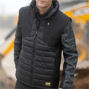 JCB Trade Hybrid Padded Gilet Black 