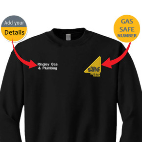 Gas Safe Embroidered Personalised Logo Sweatshirt