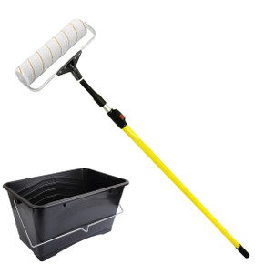 ProDec Caiman 12" Microfibre Short Pile Paint Roller + DA Frame +Extension Pole+Scuttle