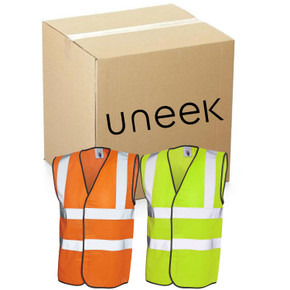 50 x Uneek Hi-Viz Vest Sleeveless Safety Waist Coat