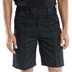 Beeswift Work Cargo Pocket Combat Shorts in Black