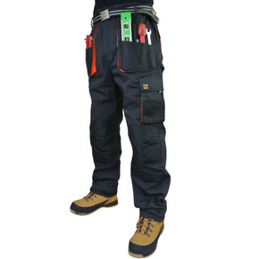 Work Combat Trousers Mens Cargo Multi Knee Pad Pocket Pants Part Elastic Waist