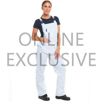 Tough Gear Ladies Cotton Drill Bib And Brace White