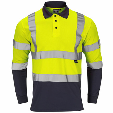 Supertouch Hi-Vis 2 Tone Bird Eye Long Sleeve Polo Long Sleeve Shirt