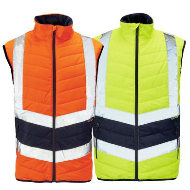 Supertouch Hi Vis Yellow 2 Tone Puffer Bodywarmer