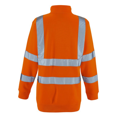 Ladies Hi Vis Orange Eshaal Zipped Sweatshirt