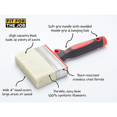 Fit For The Job 4 inch Large Capacity Paste Block Brush