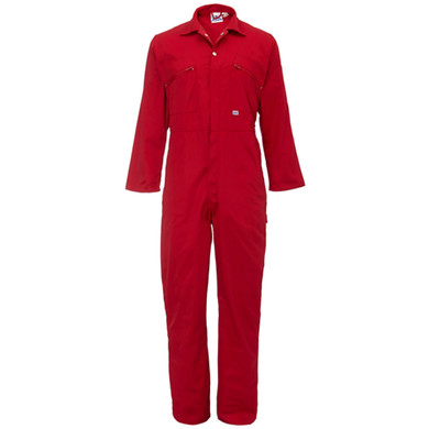 Ladies Zip Front Boiler Suit in Red