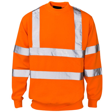 Hi Viz Crew Neck Safety Sweatshirt Orange