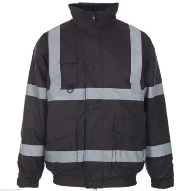 Hi Vis Black Bomber Jacket