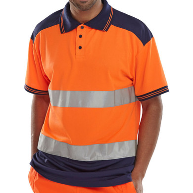 PK Shirt Hi Viz Mens "Two Tone" Polo Collar T-shirt Pro Work Safety High Vis Top