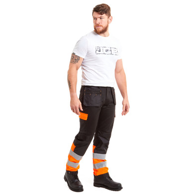 Standsafe Hi Viz Work Trousers  Black / Orange