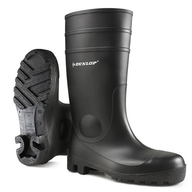 Dunlop Protomaster Waterproof Wellington Rubber Work Boots Black 