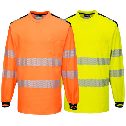 Portwest Hi-Vis Cotton Comfort T-Shirt Long Sleeve Portwest Hi-Vis Cotton Comfort T-Shirt Long Sleeve