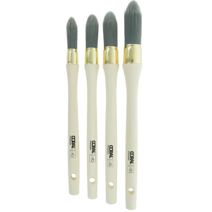 Coral Round Sash Paint Brushes 4pc