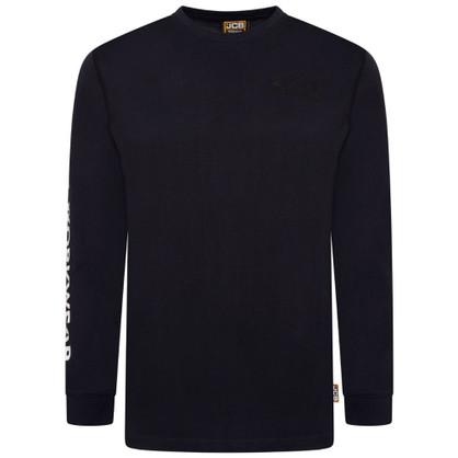 JCB Workwear Banner Long Sleeve T-Shirt Navy