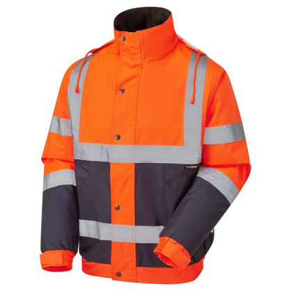 Supertouch Hi Vis 2 Tone Bomber Jacket Orange/Navy