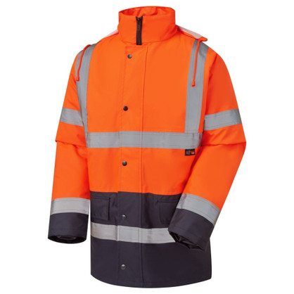 Supertouch Hi Vis 2 Tone Parka Jacket Orange/Navy