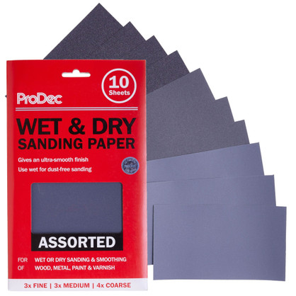 ProDec 10 pk Assorted Grits Wet and Dry Half Size ProDec 10 pk Assorted Grits Wet and Dry Half Size