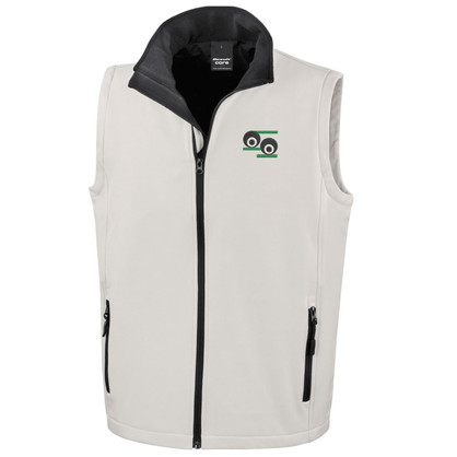 Bowling Logo Mens Softshell BodyWarmer White Bowling Logo Mens Softshell BodyWarmer White
