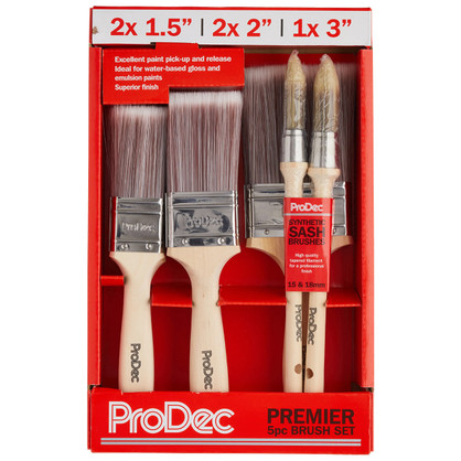ProDec 7pc Premier Paint Brush Set Including 2 Free Sash Brushes ProDec 7pc Premier Paint Brush Set Including 2 Free Sash Brushes