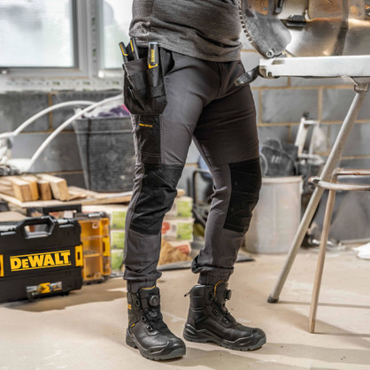 Dewalt Pritchard Pro Stretch Trouser with Elasticated Hem Grey/Black