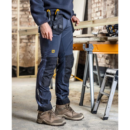 JCB Workwear Mens Stretch Holster Pocket Trousers Navy Blue JCB027N