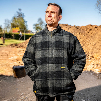 DeWalt 1/4 Zip Check Printed Sherpa Fleece DEANSWAY