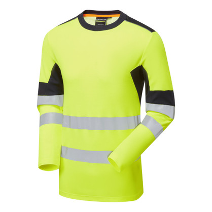Supertouch System Hi-Vis Eco Long Sleeve Cotton Cool Yellow T-Shirt SYS602 YNS-6XL