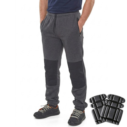 Beeswift Mens Cuffed Knee Pocket Work Jogging Bottoms + Free Knee Pads