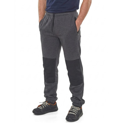 Click Cuffed Knee Pocket Jogging Bottoms Grey FLJBCGY