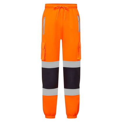 Supertouch Hi Vis 2 Tone Jogging Bottoms Orange J9081-7