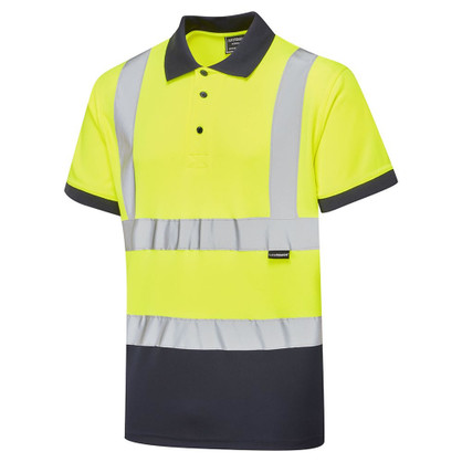 Supertouch Hi-Vis 2 Tone Bird Eye Short Sleeve Polo Shirt Yellow SHV-30S491-7 