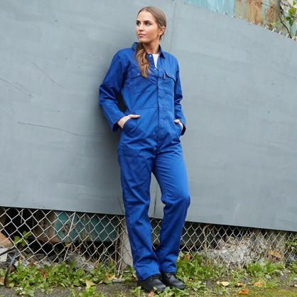 Ladies Workforce Work Coverall Boilersuit Royal Blue