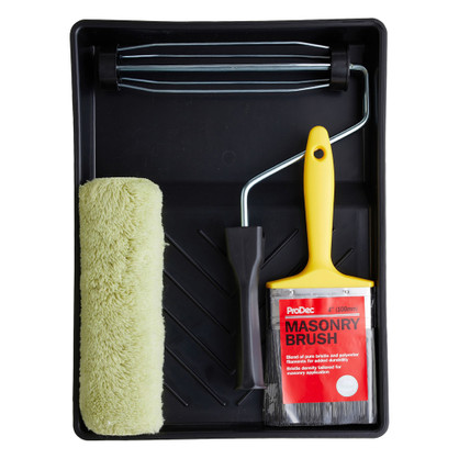 ProDec 9" x 1.75" 4 pc Long Pile Masonry Roller & Brush Set PRRT038