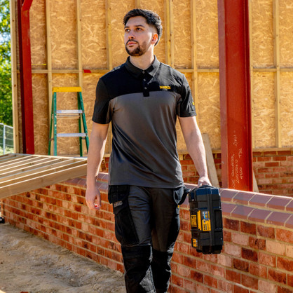 DeWalt Skyrock Technical Polo Shirt Black/Grey
