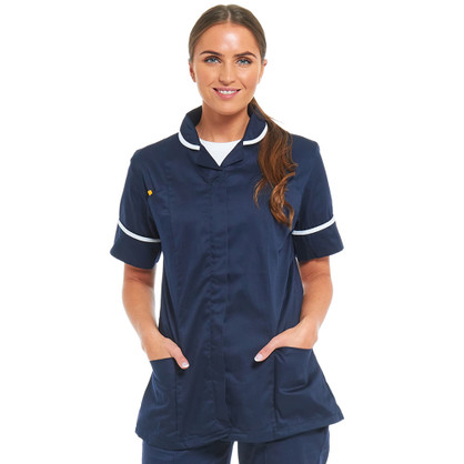 Ladies Health Care Tunic Shirt Navy Blue