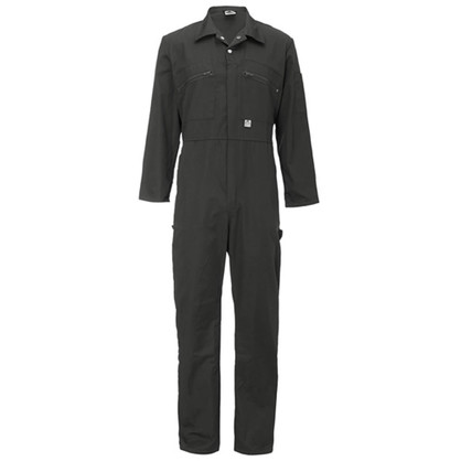 Ladies Zip Front Boiler Suit in Black