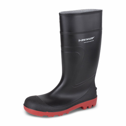 Dunlop Waterproof Wellington Boots Black/Red H812511