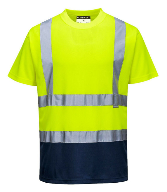 S378 Portwest Two Tone T-Shirt Yellow/Navy