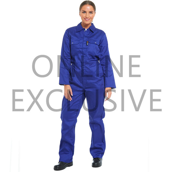 Ladies Tough Gear Regular Polycotton Boilersuit Royal Blue