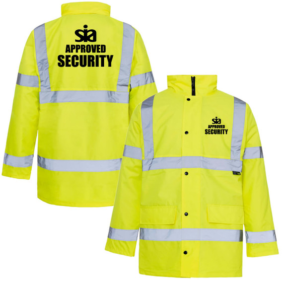 SIA Approved Security Hi Vis Parka Yellow
