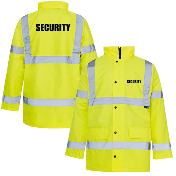 Security Hi Vis Parka Yellow