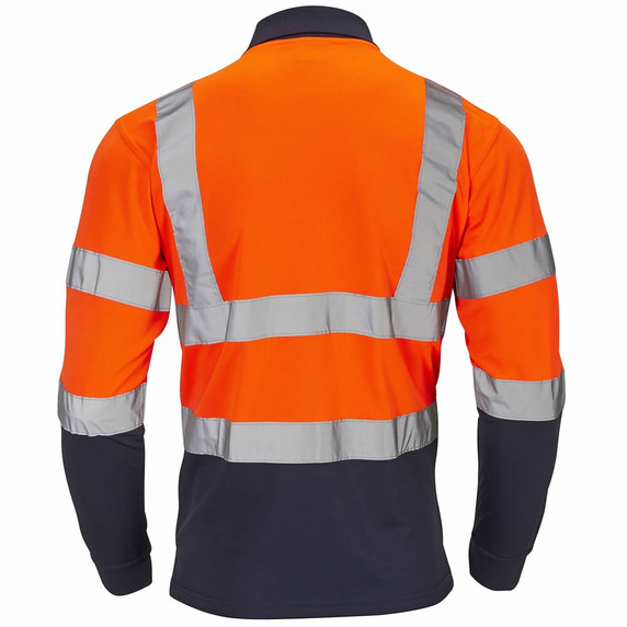 Supertouch Hi-Vis 2 Tone Bird Eye Long Sleeve Polo Long Sleeve Shirt