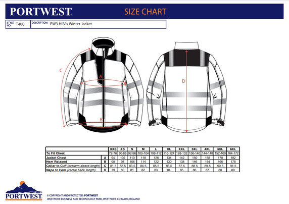 Portwest PW3 Hi-Vis Winter Jacket