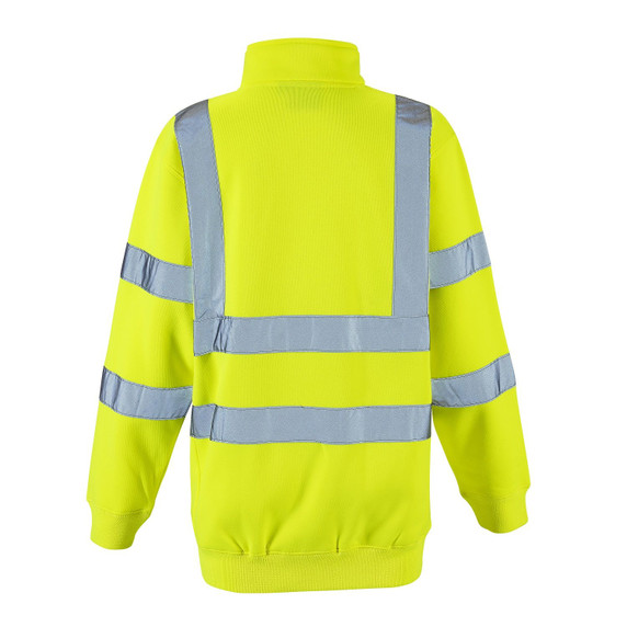 Supertouch Ladies Hi Vis Yellow Eshaal Zipped Sweatshirt