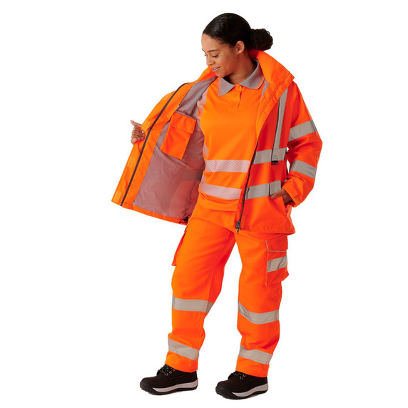 Supertouch Ladies Hi Vis Orange Kamela Padded Jacket